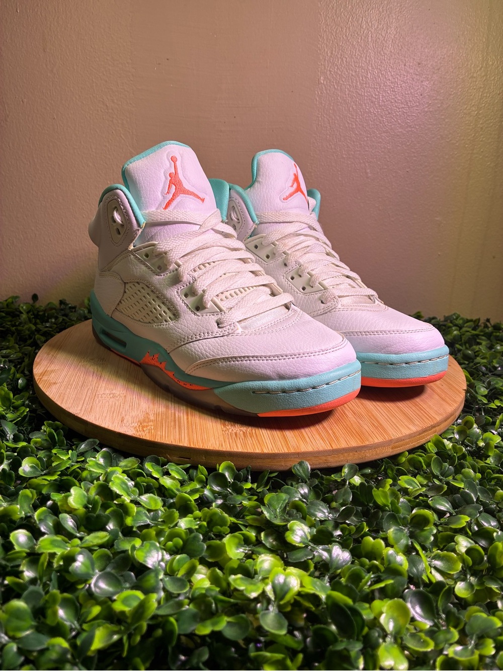 🔥 NIKE AIR JORDAN 5 RETRO GS LIGHT AQUA SNEAKER SIZE 6Y WOMENS 7.5 440892-100